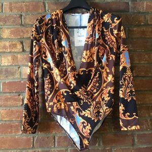 Zara Wrap Printed Bodysuit